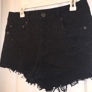 AEO high rise distressed cut off shorts